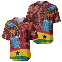 Two maroon tropical baseball jerseys showing front and back, with red-yellow-green star stripe
