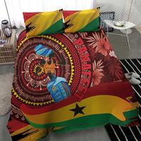 Tropical duvet cover with bold circular lion artwork, star stripe band, and two matching pillows