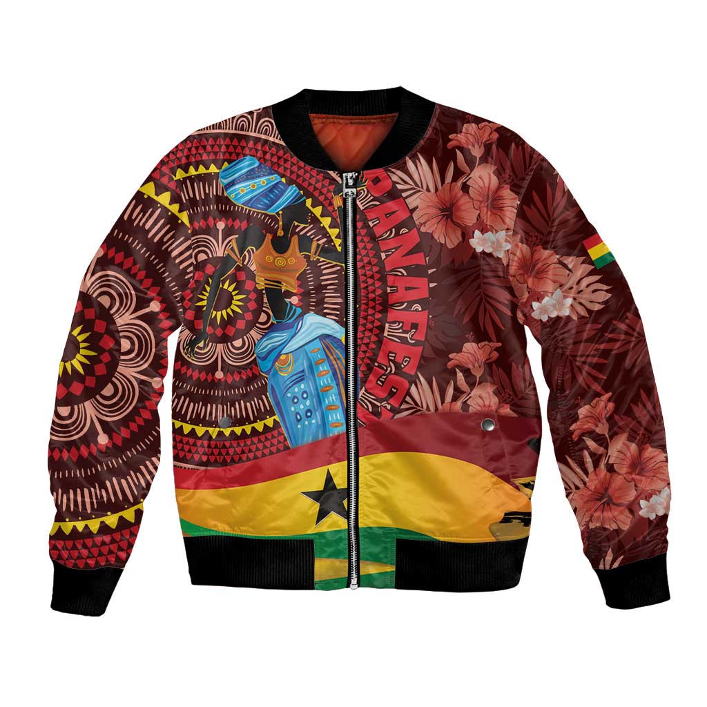 Panafest Bomber Jacket Ghana Tropical African Pattern - Wonder Print Shop