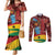 Panafest Couples Matching Mermaid Dress and Long Sleeve Button Shirt Ghana Tropical African Pattern