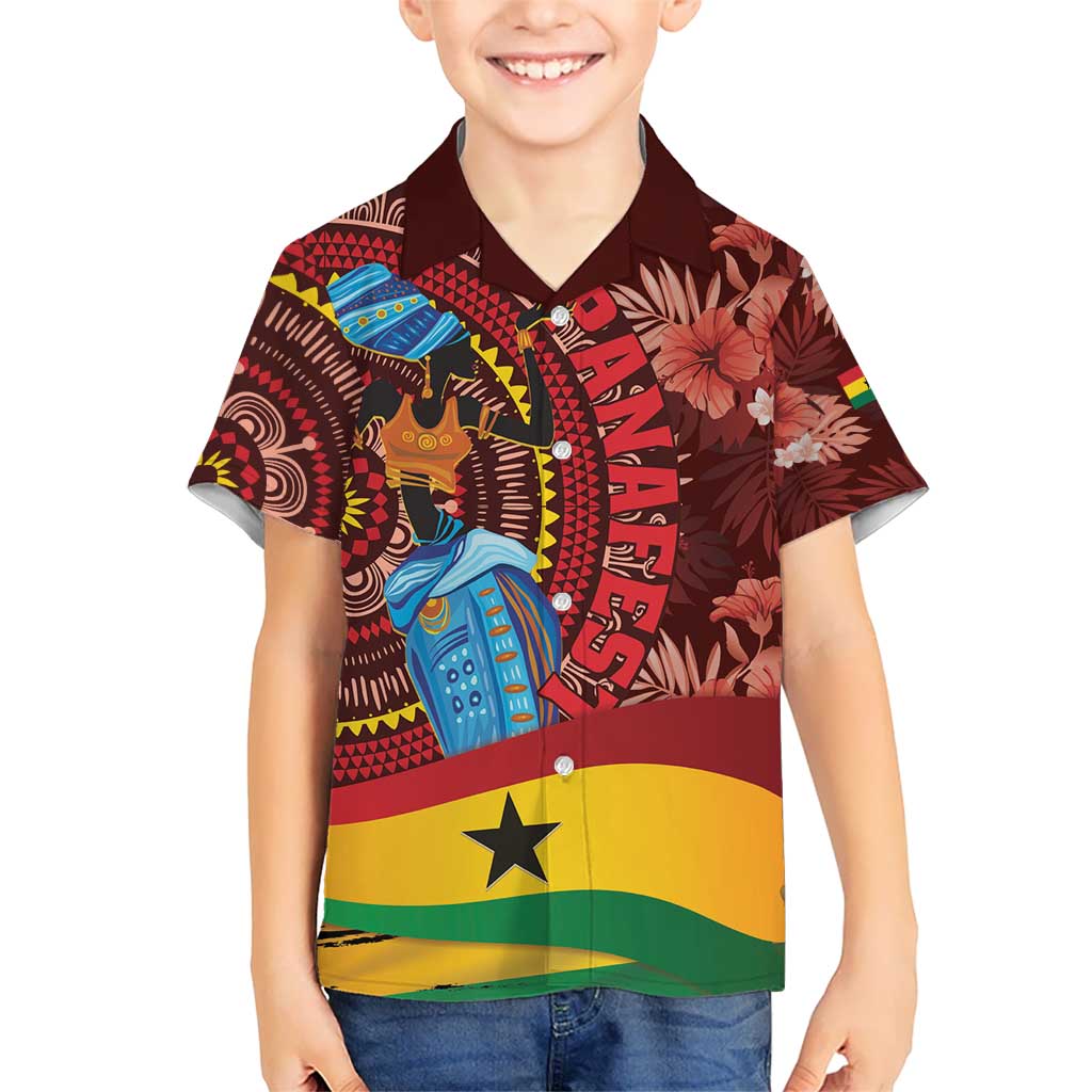 Panafest Kid Hawaiian Shirt Ghana Tropical African Pattern - Wonder Print Shop