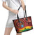 Panafest Leather Tote Bag Ghana Tropical African Pattern - Wonder Print Shop