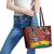 Panafest Leather Tote Bag Ghana Tropical African Pattern - Wonder Print Shop