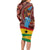 Panafest Long Sleeve Bodycon Dress Ghana Tropical African Pattern - Wonder Print Shop