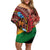 Panafest Off Shoulder Short Dress Ghana Tropical African Pattern - Wonder Print Shop