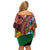 Panafest Off Shoulder Short Dress Ghana Tropical African Pattern - Wonder Print Shop