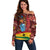 Panafest Off Shoulder Sweater Ghana Tropical African Pattern - Wonder Print Shop