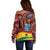 Panafest Off Shoulder Sweater Ghana Tropical African Pattern - Wonder Print Shop