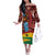 Panafest Off The Shoulder Long Sleeve Dress Ghana Tropical African Pattern - Wonder Print Shop