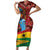 Panafest Short Sleeve Bodycon Dress Ghana Tropical African Pattern - Wonder Print Shop