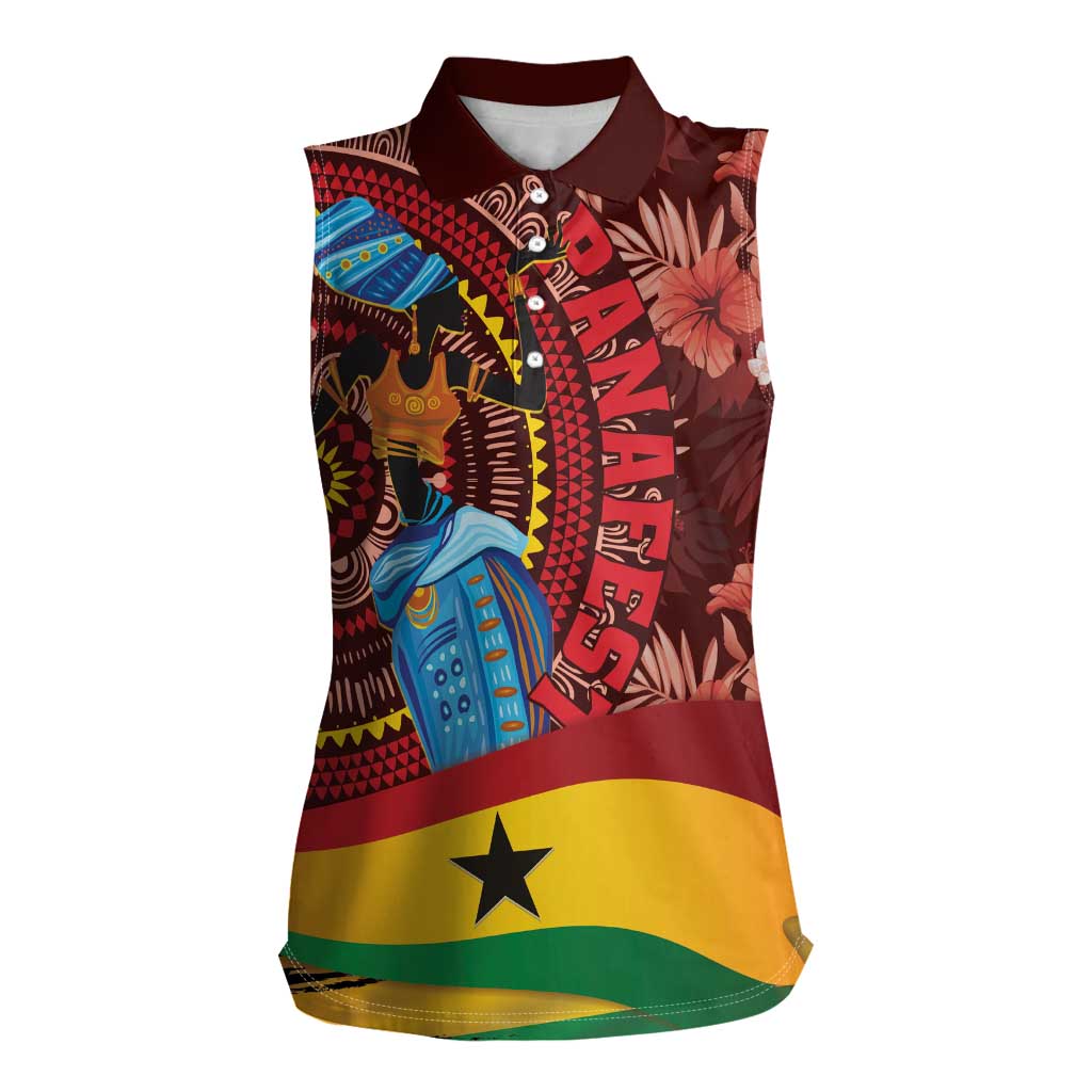 Panafest Women Sleeveless Polo Shirt Ghana Tropical African Pattern - Wonder Print Shop