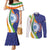 India Independence Day Couples Matching Mermaid Dress and Long Sleeve Button Shirt Mandala Paisley Floral