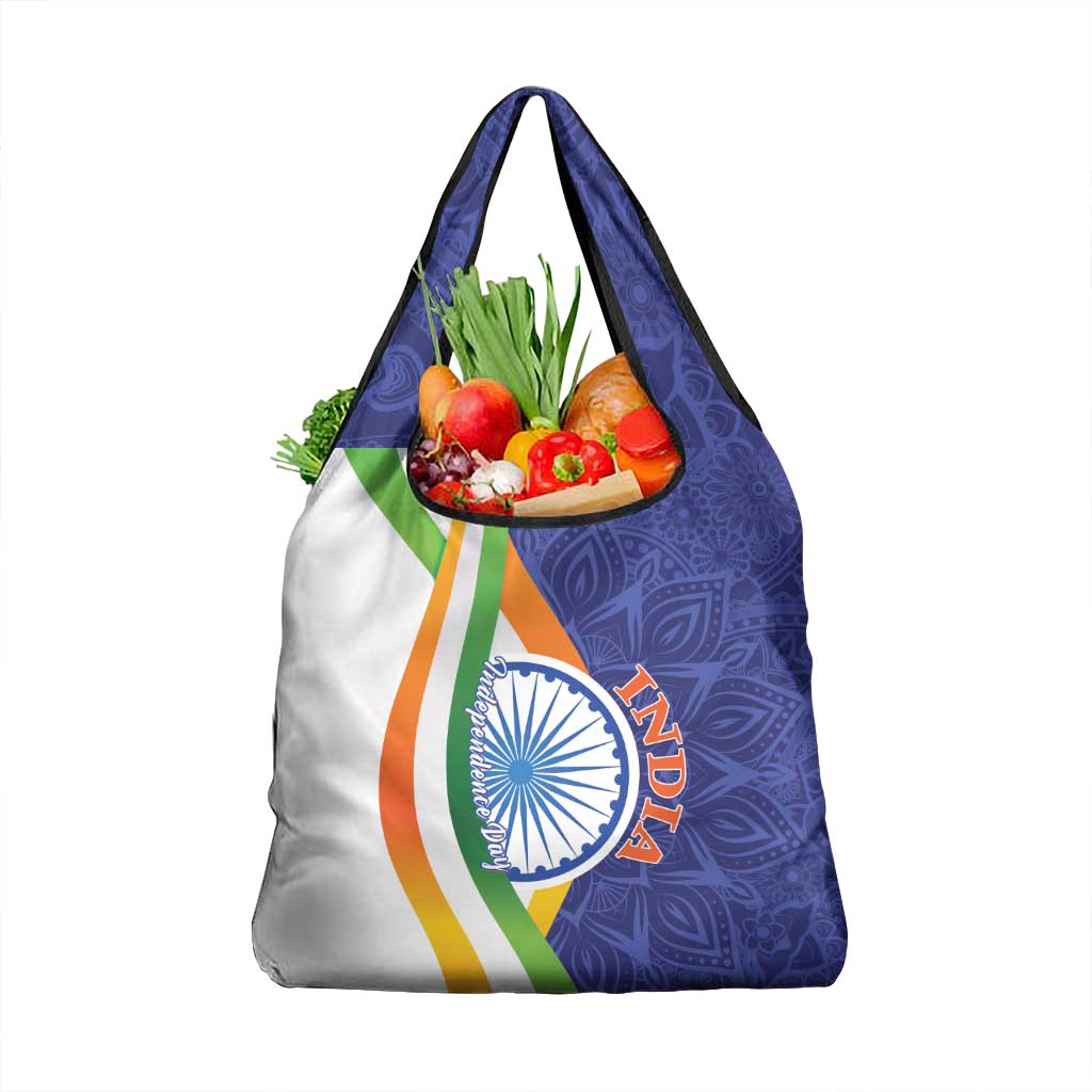 India Independence Day Grocery Bag Mandala Paisley Floral