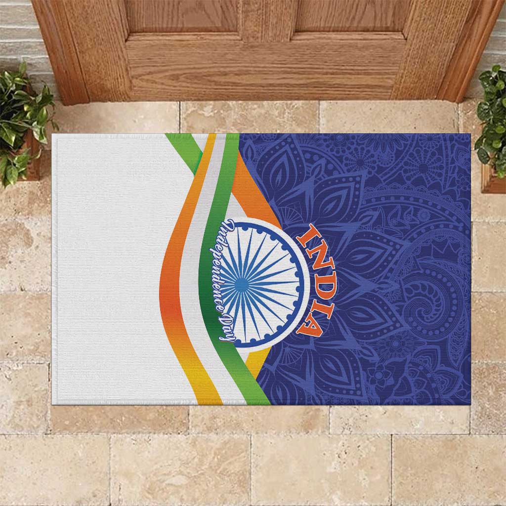 India Independence Day Rubber Doormat Mandala Paisley Floral - Wonder Print Shop