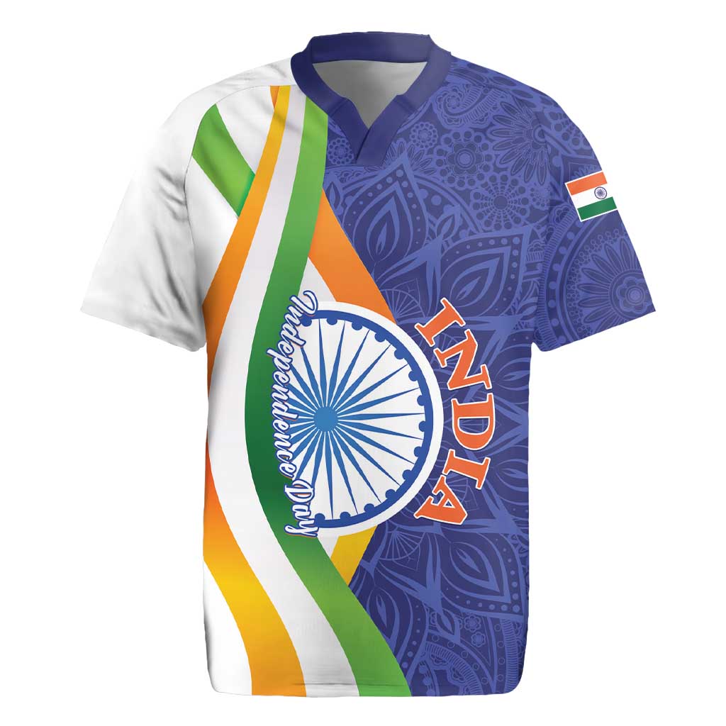 India Independence Day Rugby Jersey Mandala Paisley Floral - Wonder Print Shop