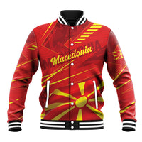 Personalised Macedonia Baseball Jacket Flag Color Inspired