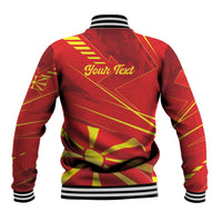 Personalised Macedonia Baseball Jacket Flag Color Inspired