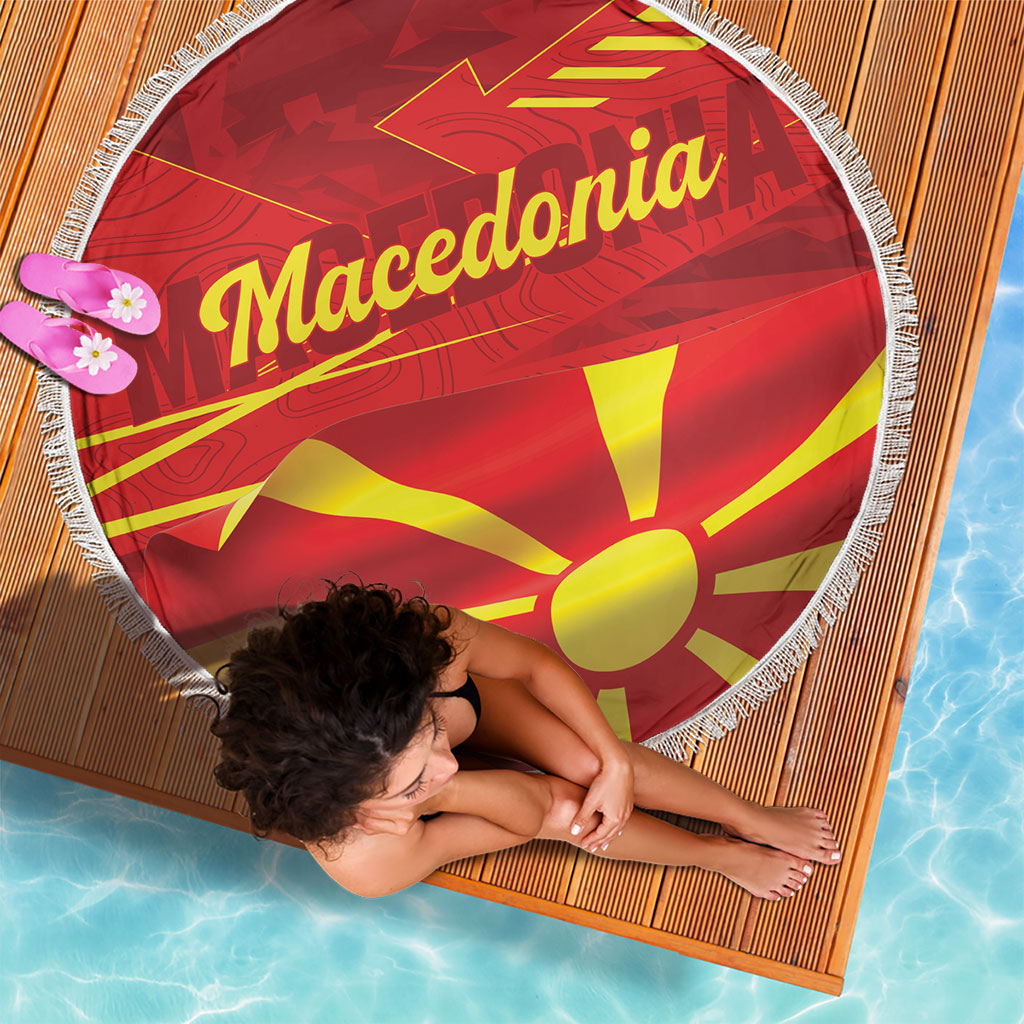Macedonia Beach Blanket Flag Color Inspired