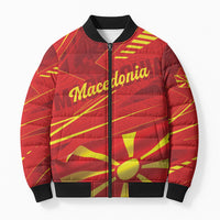 Personalised Macedonia Bomber Puffer Jacket Flag Color Inspired