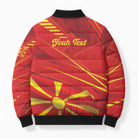 Personalised Macedonia Bomber Puffer Jacket Flag Color Inspired