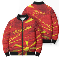 Personalised Macedonia Bomber Puffer Jacket Flag Color Inspired