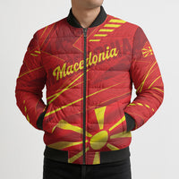 Personalised Macedonia Bomber Puffer Jacket Flag Color Inspired