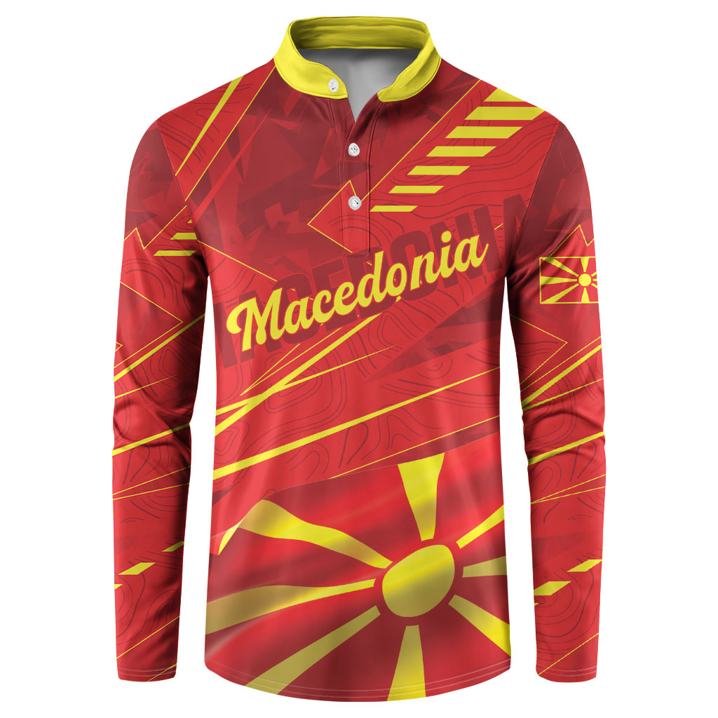 Personalised Macedonia Button Sweatshirt Flag Color Inspired