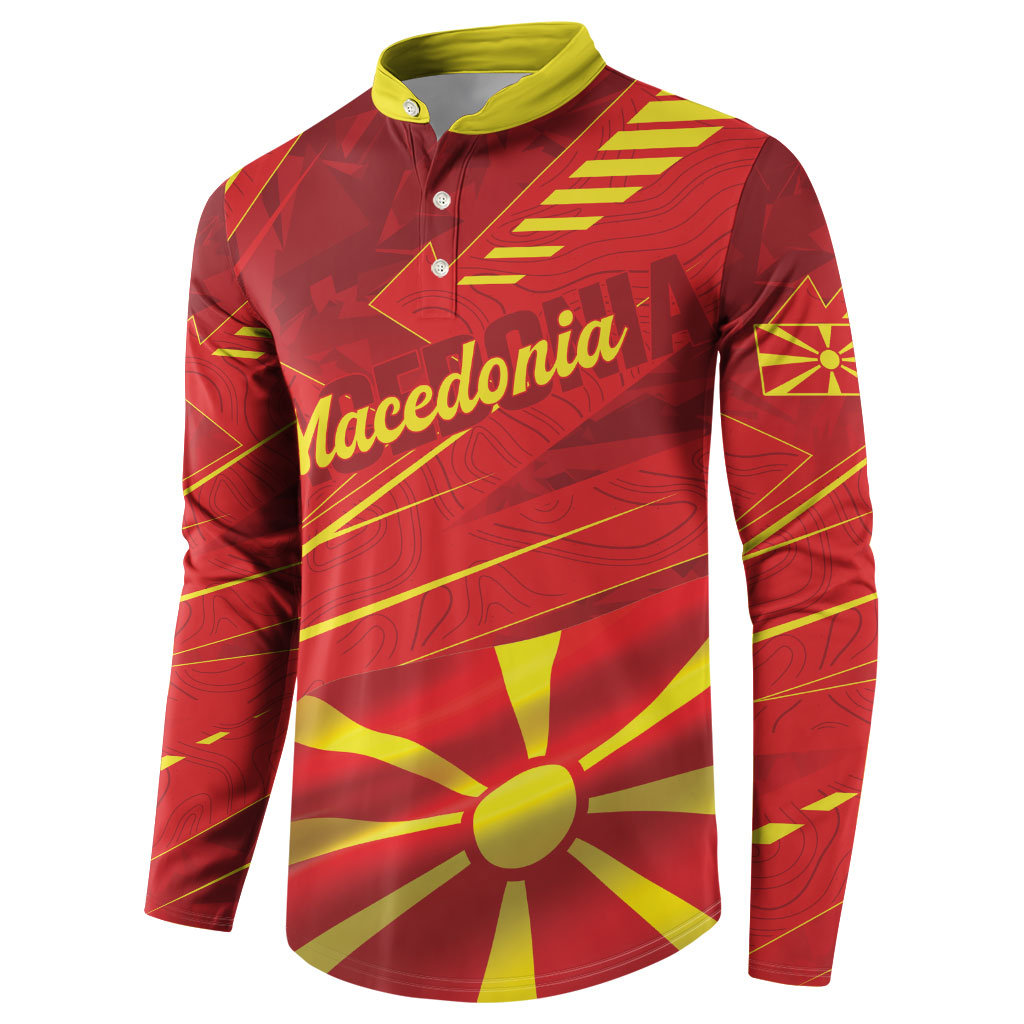 Personalised Macedonia Button Sweatshirt Flag Color Inspired