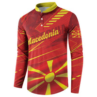 Personalised Macedonia Button Sweatshirt Flag Color Inspired