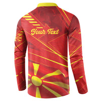 Personalised Macedonia Button Sweatshirt Flag Color Inspired