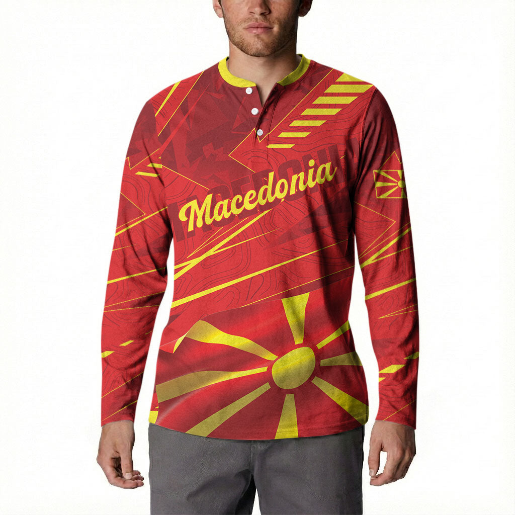 Personalised Macedonia Button Sweatshirt Flag Color Inspired
