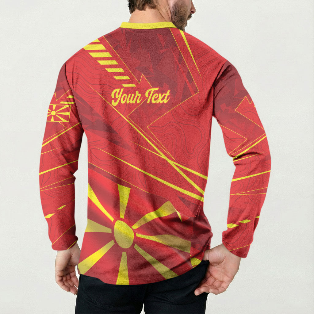 Personalised Macedonia Button Sweatshirt Flag Color Inspired