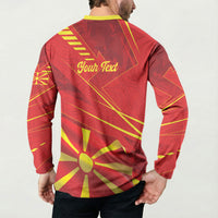 Personalised Macedonia Button Sweatshirt Flag Color Inspired