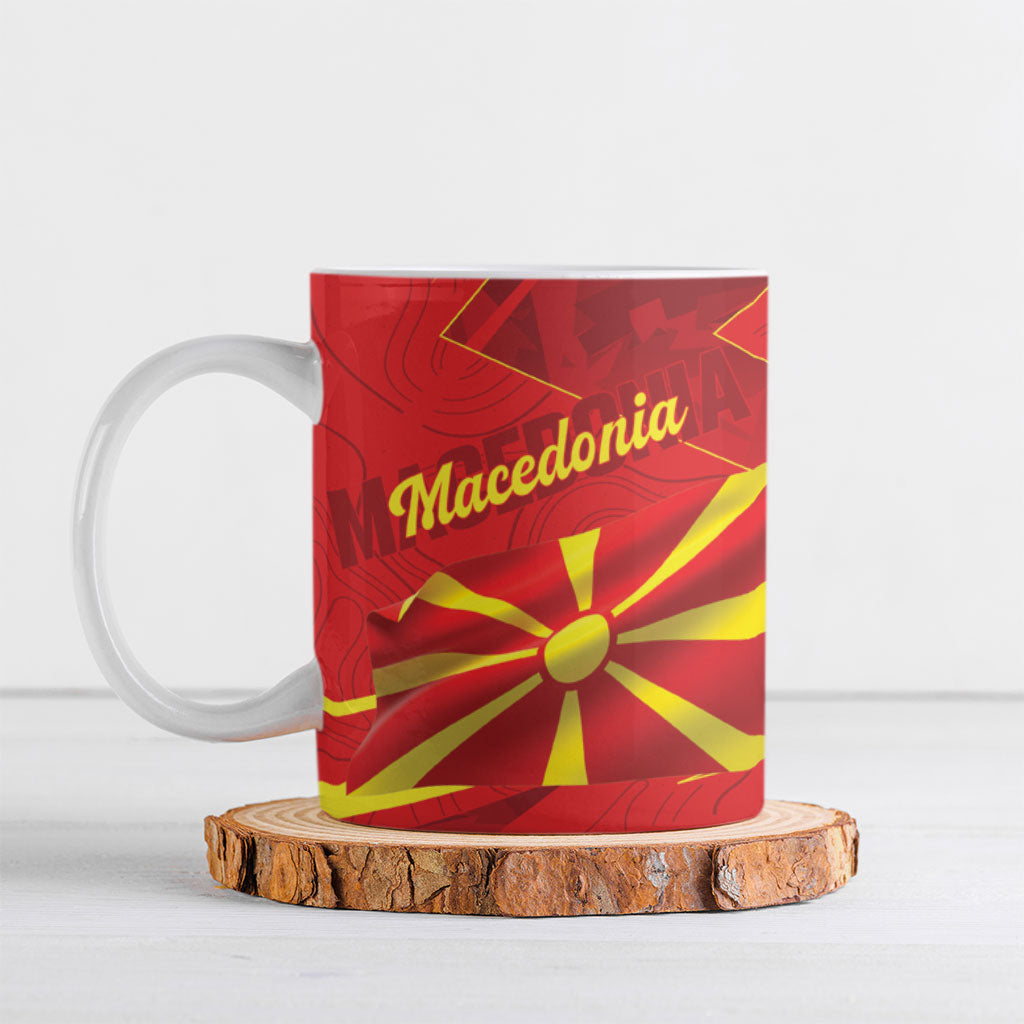 Personalised Macedonia Ceramic Mug Flag Color Inspired