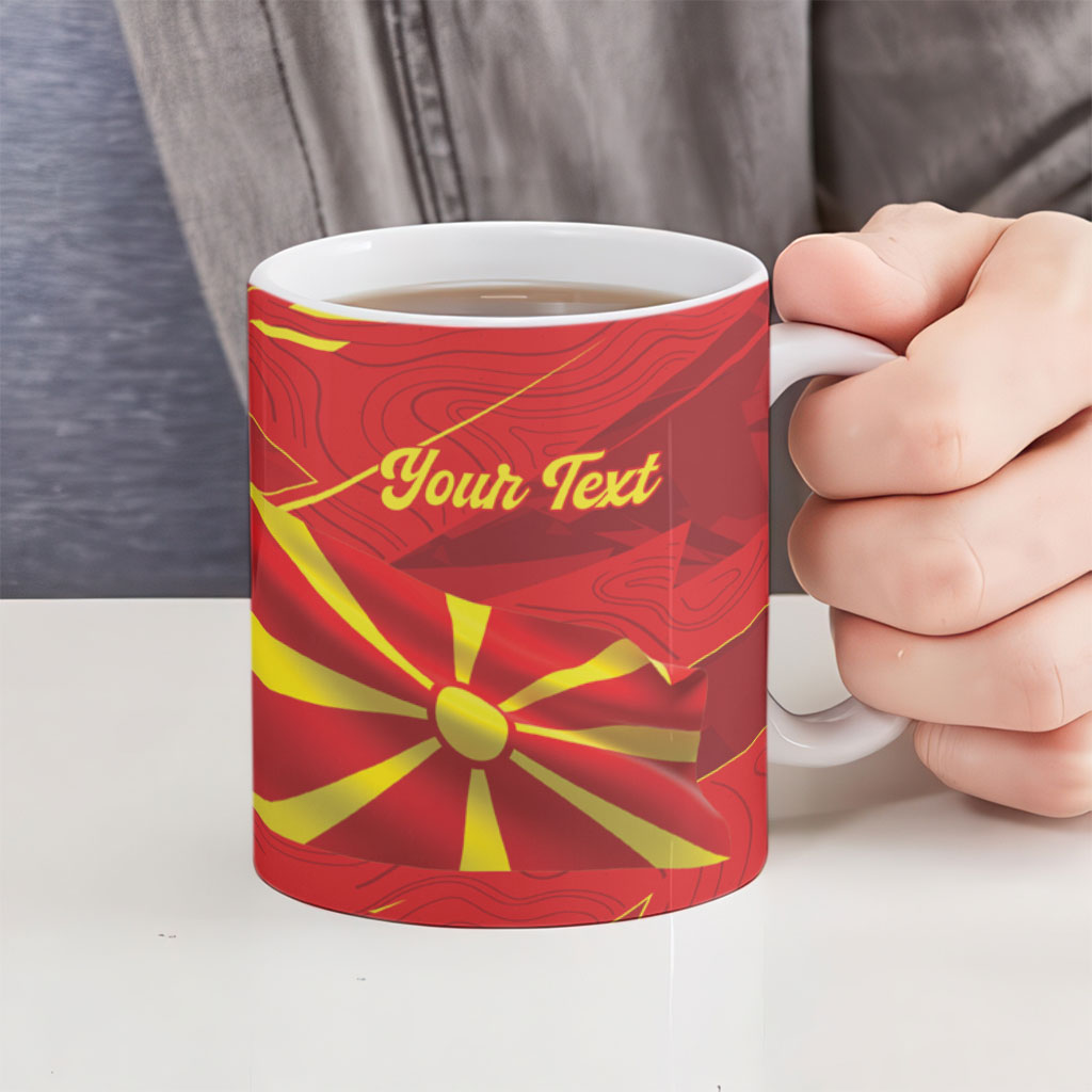 Personalised Macedonia Ceramic Mug Flag Color Inspired
