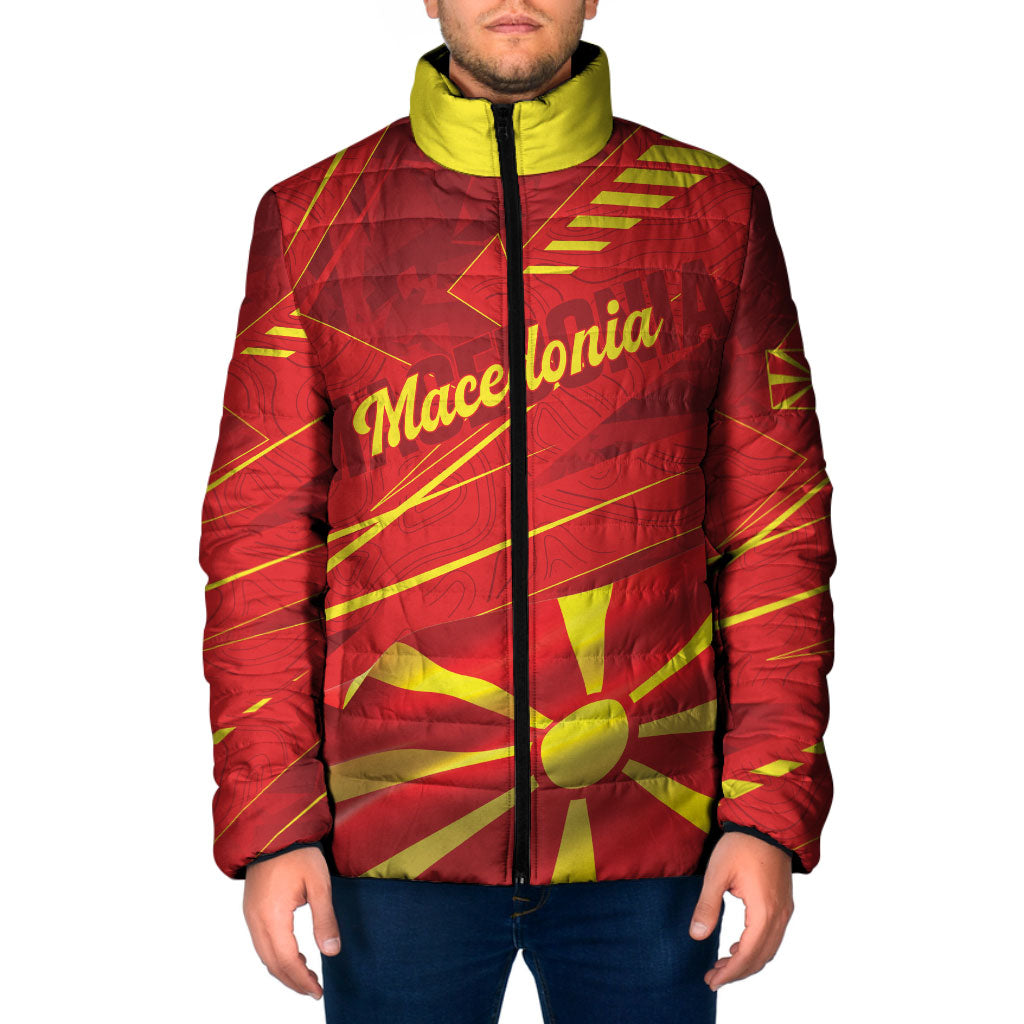 Personalised Macedonia Padded Jacket Flag Color Inspired