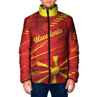 Personalised Macedonia Padded Jacket Flag Color Inspired