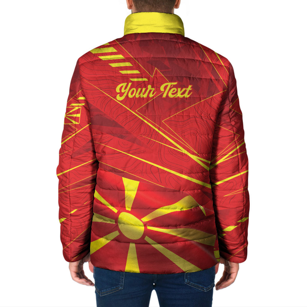 Personalised Macedonia Padded Jacket Flag Color Inspired