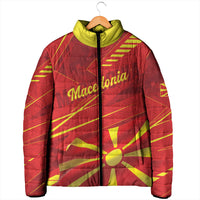 Personalised Macedonia Padded Jacket Flag Color Inspired