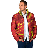 Personalised Macedonia Padded Jacket Flag Color Inspired