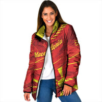 Personalised Macedonia Padded Jacket Flag Color Inspired