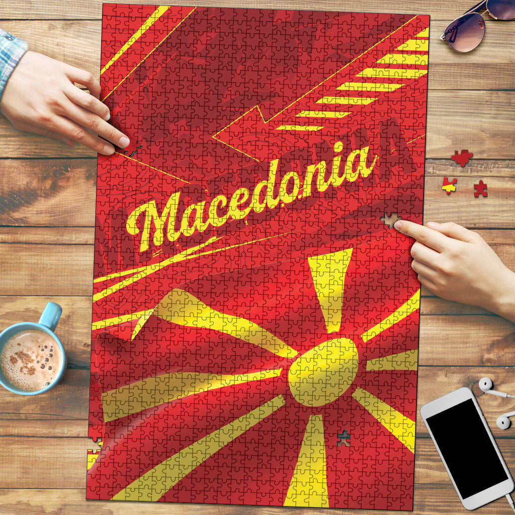 Macedonia Puzzle Flag Color Inspired