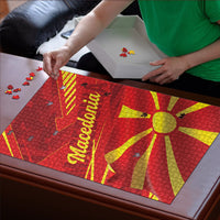 Macedonia Puzzle Flag Color Inspired