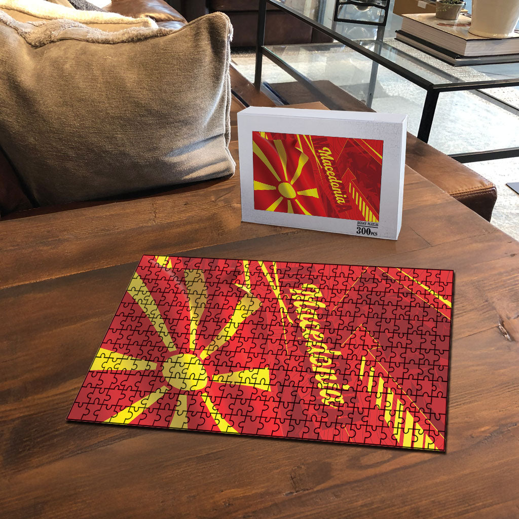 Macedonia Puzzle Flag Color Inspired