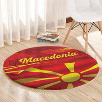 Macedonia Round Carpet Flag Color Inspired