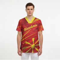 Personalised Macedonia Scrub Top Flag Color Inspired