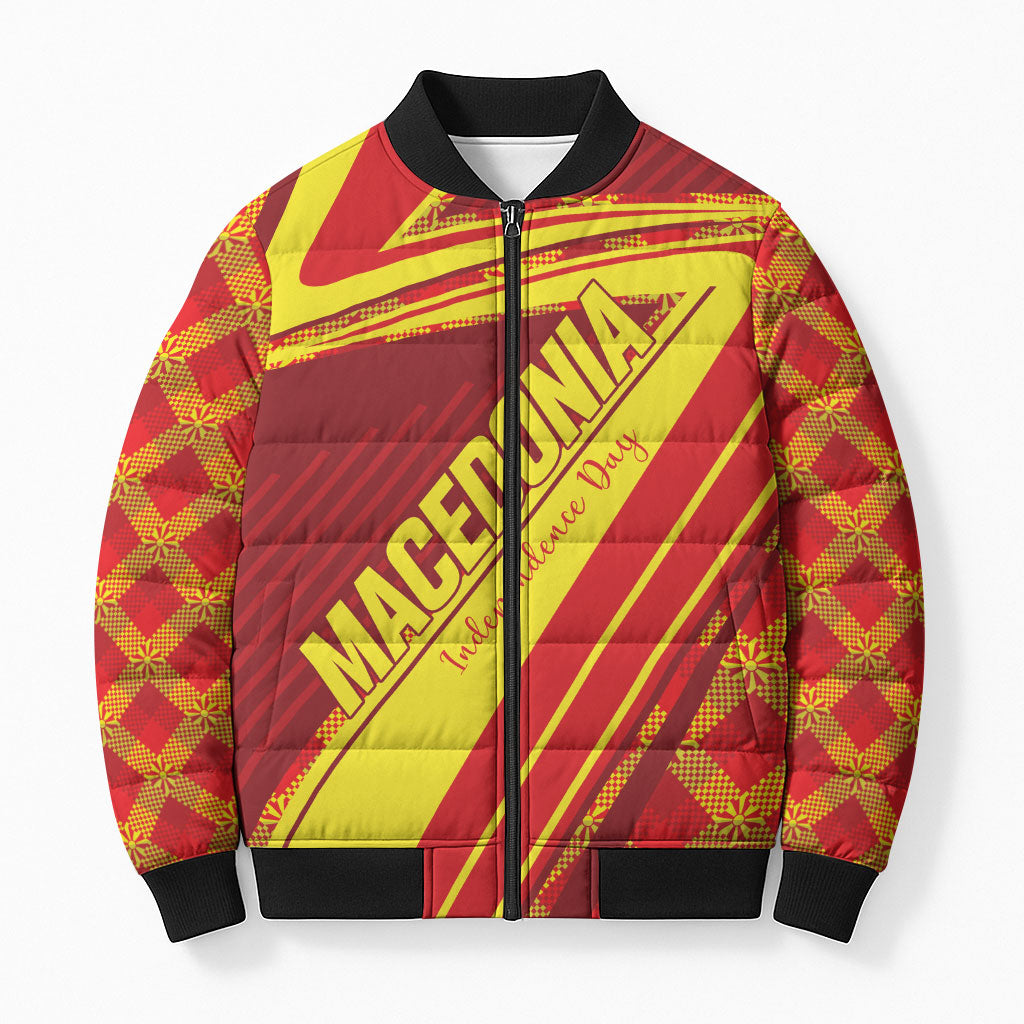 Personalised Macedonia Independence Day Bomber Puffer Jacket 8 September 1991
