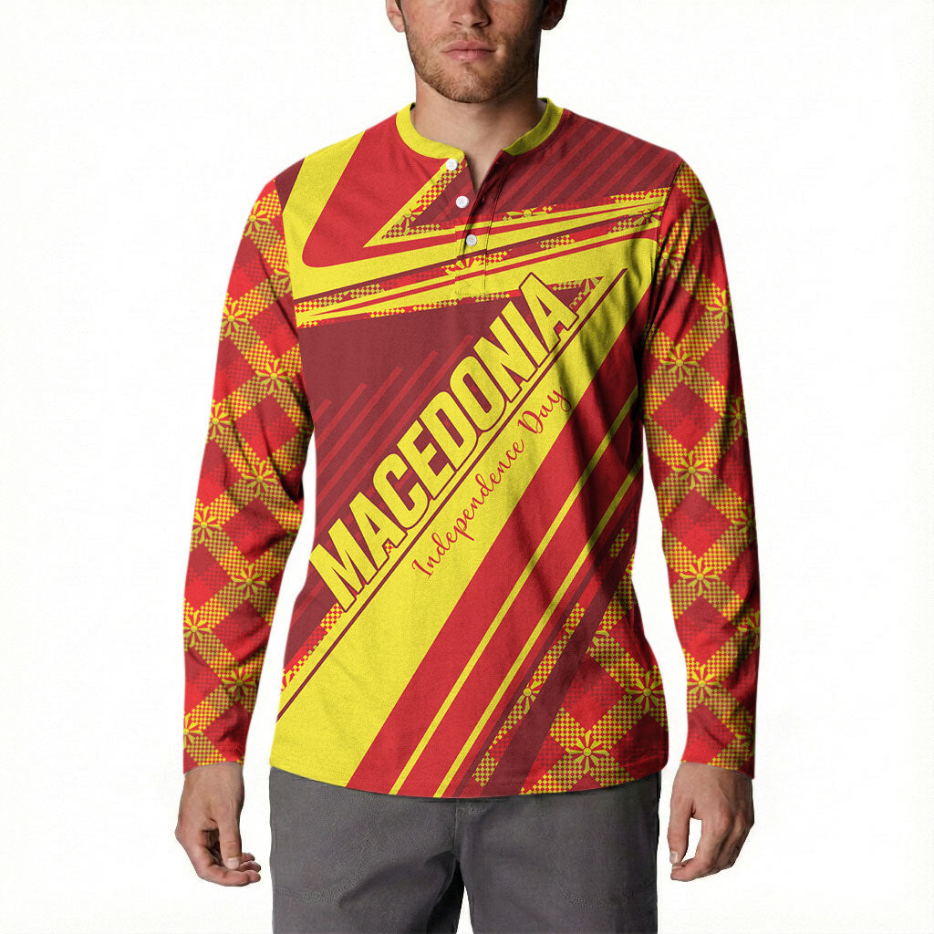 Personalised Macedonia Independence Day Button Sweatshirt 8 September 1991