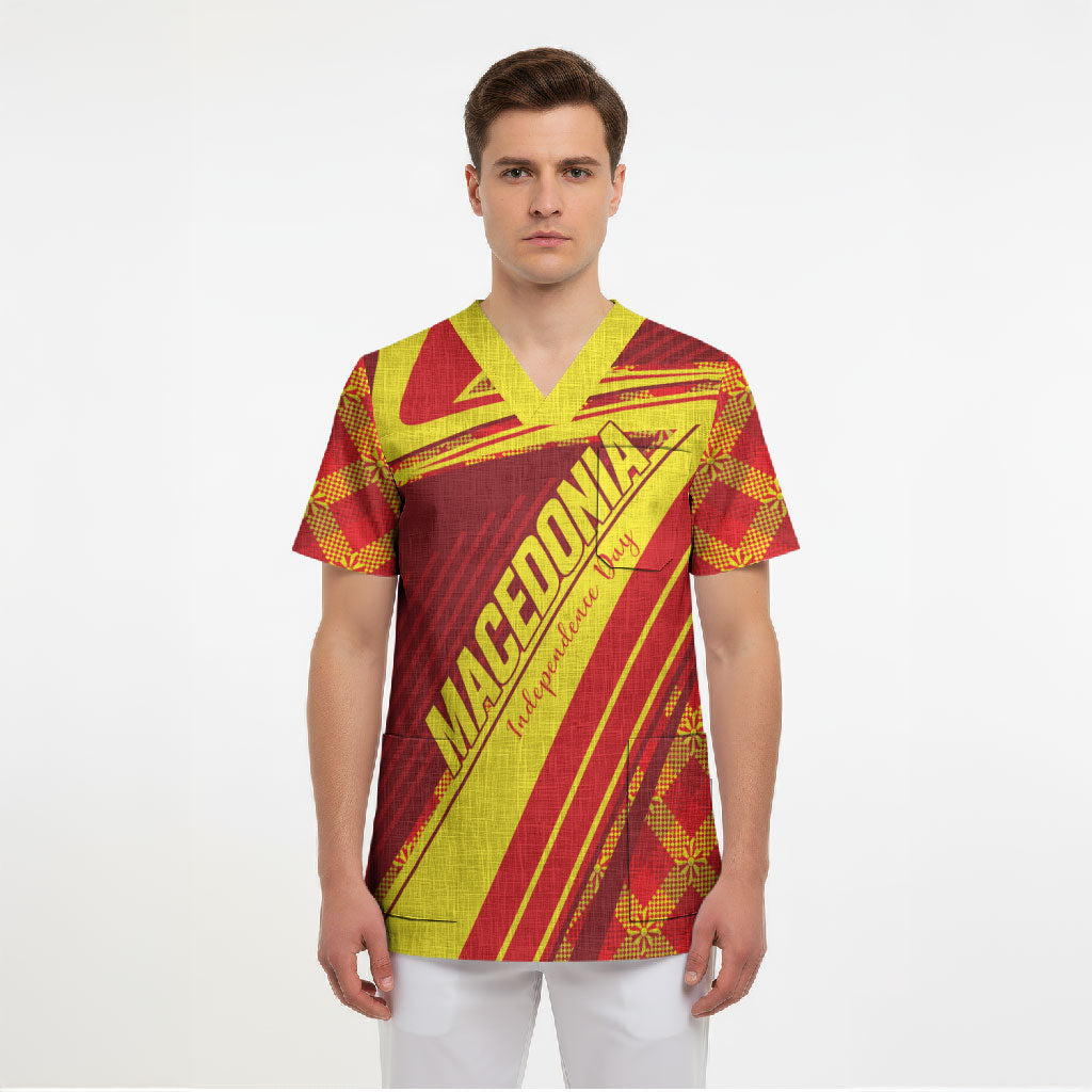Personalised Macedonia Independence Day Scrub Top 8 September 1991