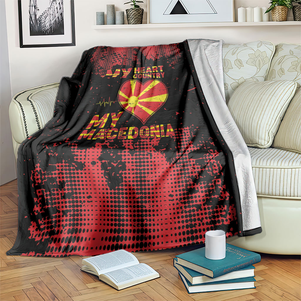 My Heart My Country My Macedonia Blanket Grunge Style